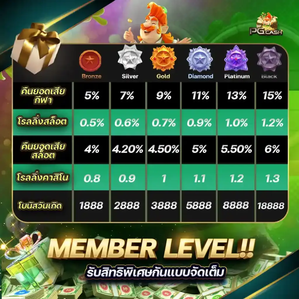 สิทธิพิเศษเมื่อเข้าสู่ระบบ-pgcash88